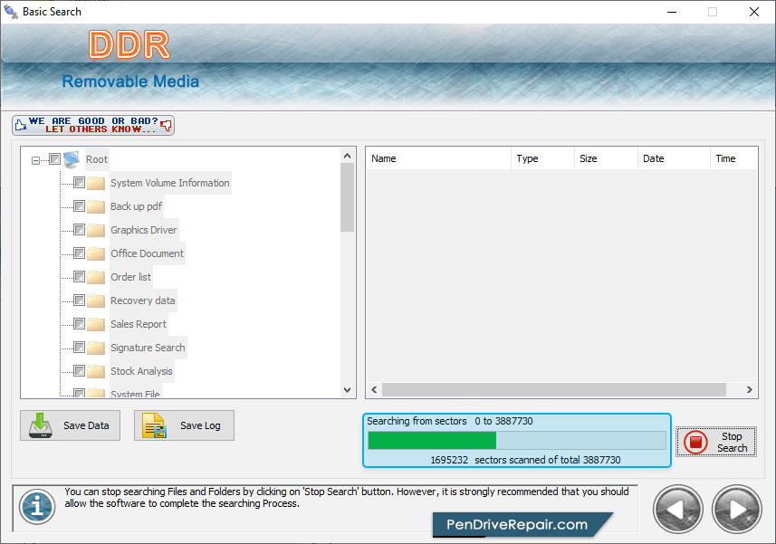 Removable Media Data Recovery Software Searching Process