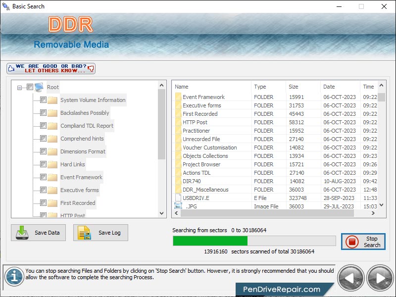 Screenshot of Removable Disk Data Repair