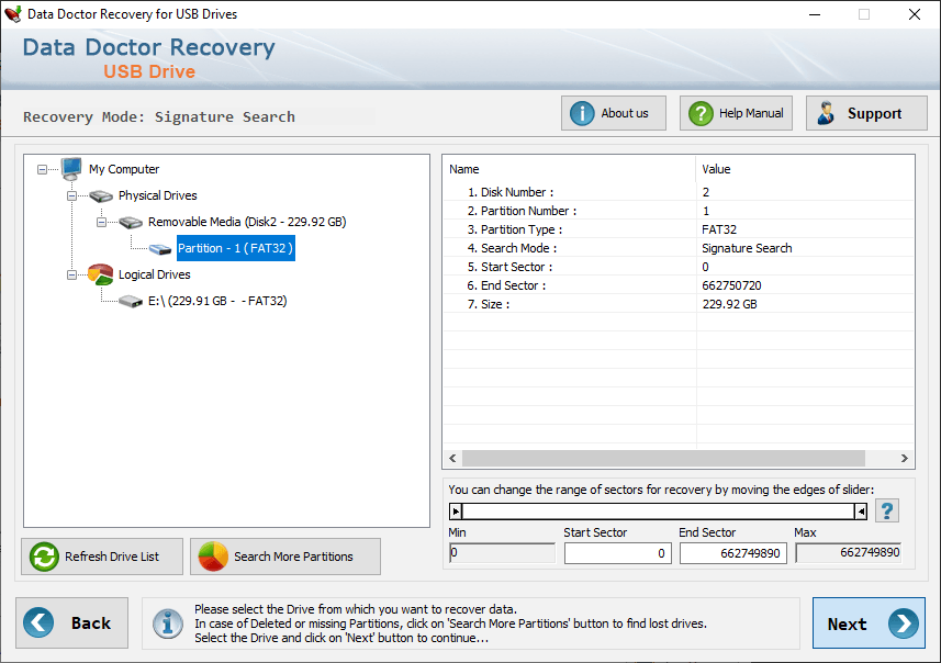 Select Drive or Partition Select Drive or Partition