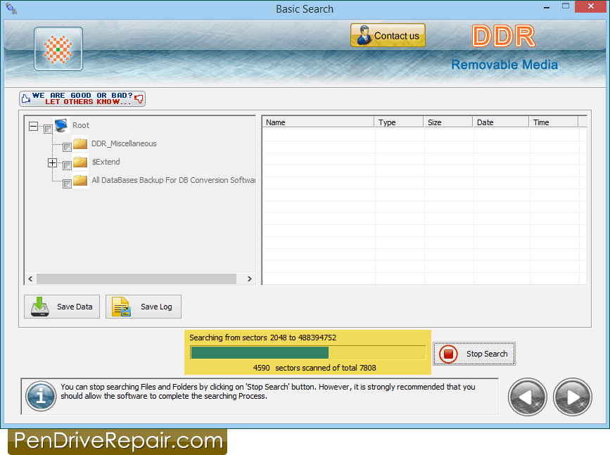 Removable Media Data Recovery Software Searching Process